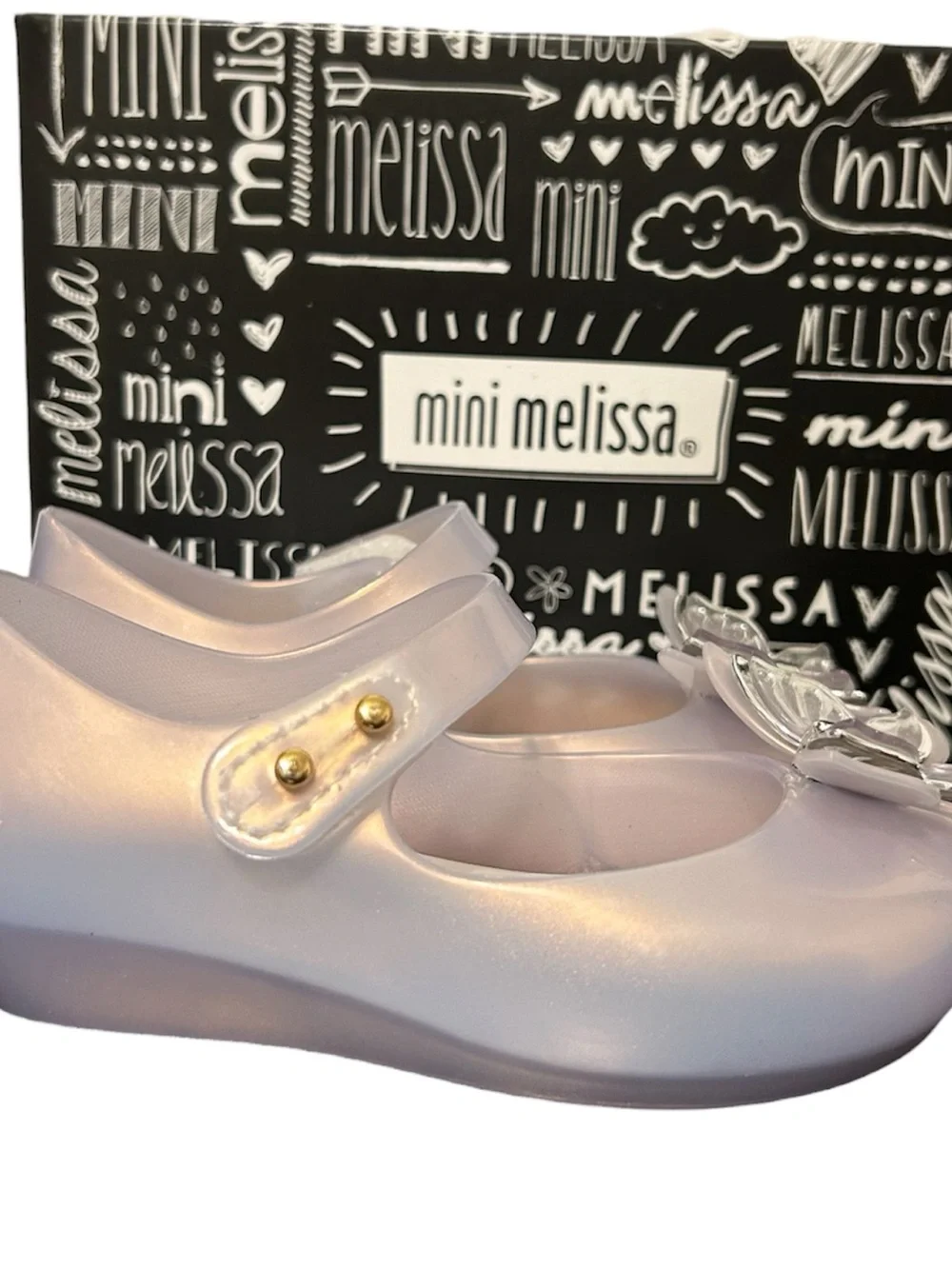 Mini Melissa Toddler Girl 7 Beauty & The Beast Silver Butterfly Maryjane Shoes